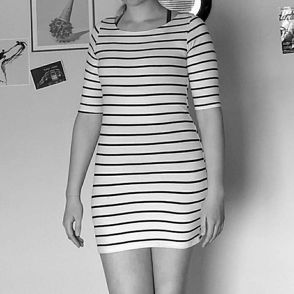 Black And White Heart Hips Dress